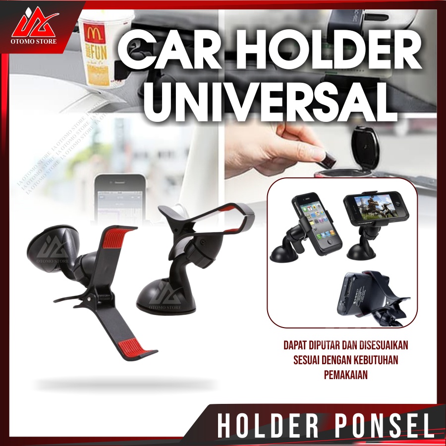 CAR HOLDER UNIVERSAL Stand Handphone Folding Universal Dashboard Phone Mobil Lazypod 360 Derajat