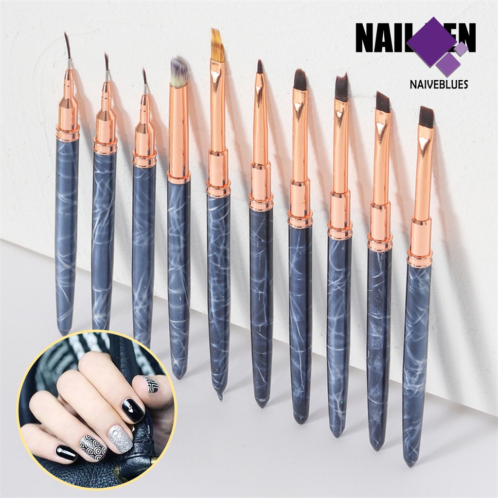 Naiveblue &gt; Kuas Nail Art Bahan Metal Untuk Wanita