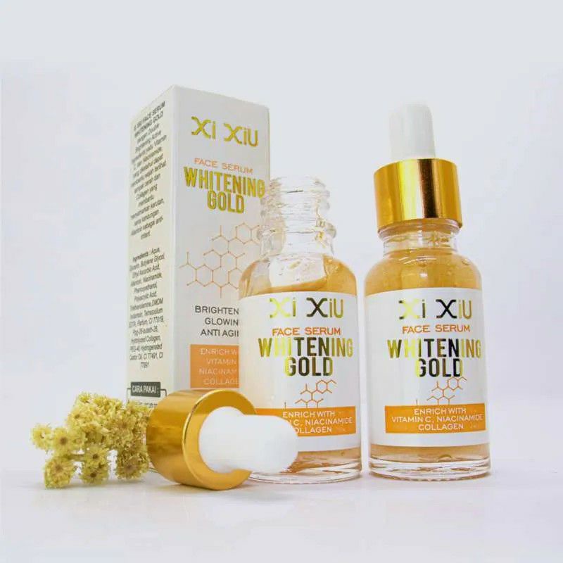 Xi Xiu face serum whitening gold brightening anti aging/serum penghilang flek hitam/noda hitam/binti