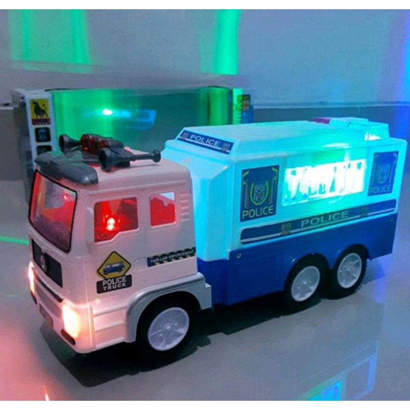 MAINAN MOBIL BOX POLISI/MAINAN TRUK POLICE/MAINAN MOBIL POLISI BATERAI BESAR