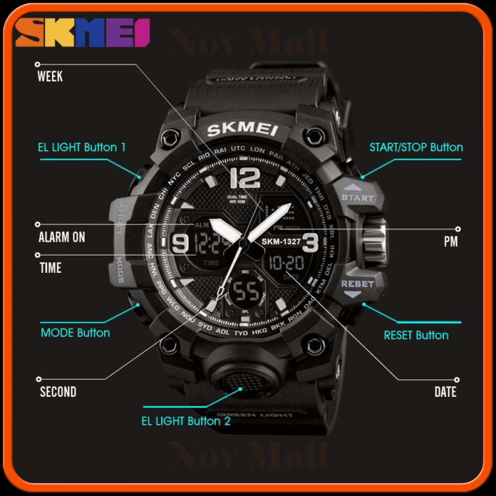 SKMEI Jam Tangan Digital Analog Pria - 1327