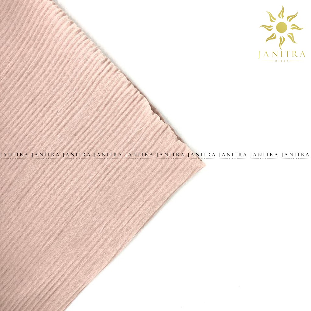 Jilbab Bergo Plisket Ceruty Babydoll | Kerudung Plisket | Bergo Maryam Plisket | Jilbab Instan-nude