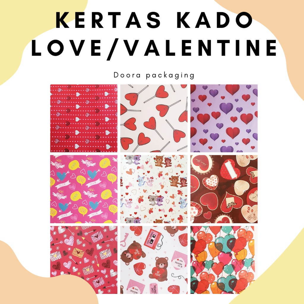 Kertas Kado Wrapping Paper Sansan Wawa Seri Love Valentine