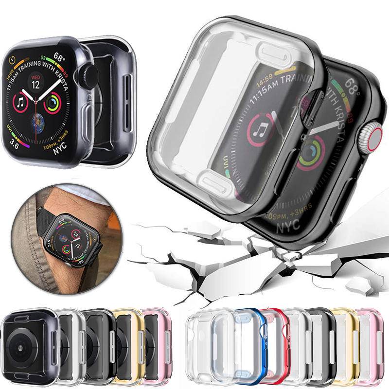 Case Cover Pelindung Layar Tpu 360derajat Untuk Apple Watch7 6 SE 5 4 3 2 41mm 45mm 42mm 38mm 6 5 44mm 40mm