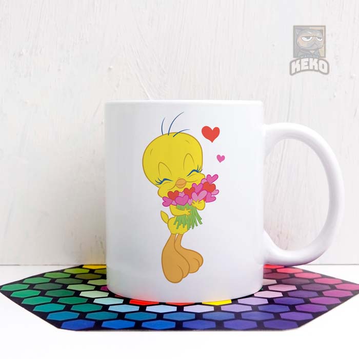 Mug Keramik Tweety Hearts Coffee