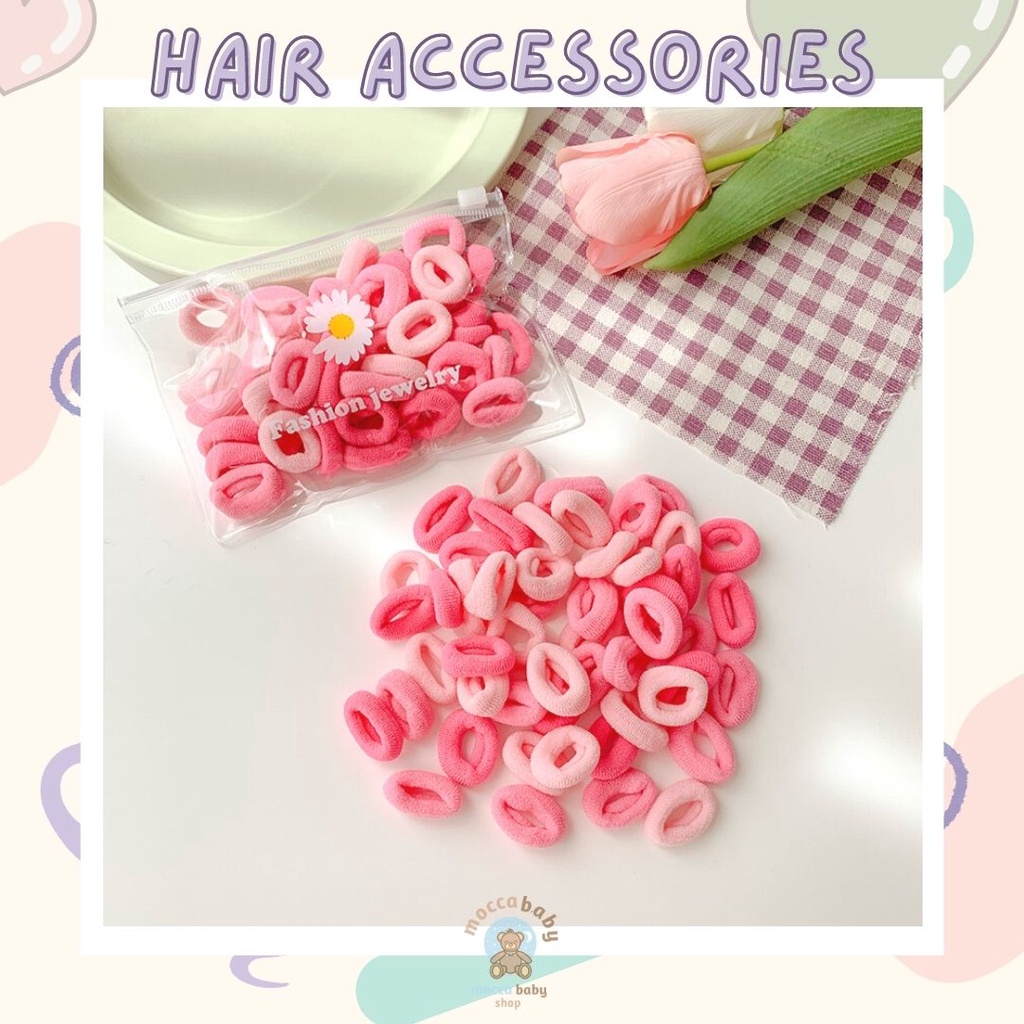 MBSS - IKAT RAMBUT BON-BON 50PCS Karet Polos Korea Karet Simple Elegan Kuncir Rambut