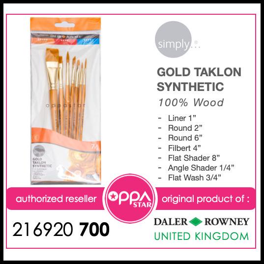 

Daler Rowney Brush Set 700 Acrylic Gold Taklon Set 7 - Kuas Lukis