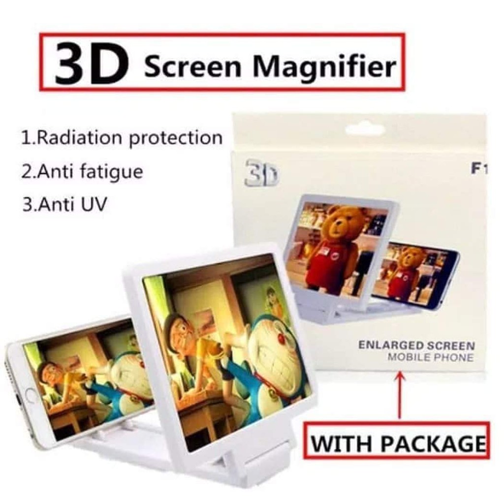 kaca pembesar layar hp 3d enlarge screen magnifier bracket stand expander enlarger enlarged f1/f3/f20