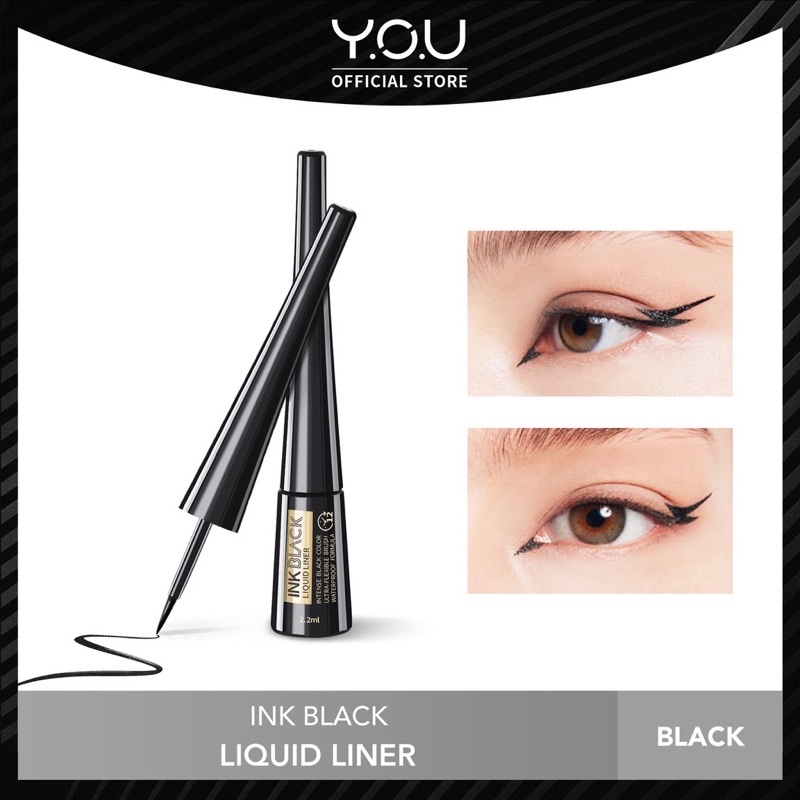 YOU Ink Black Liquid Liner / Eyeliner Liquid You / Eyeliner Cair ( YOU MAKEUPS OFFICIAL STORE )