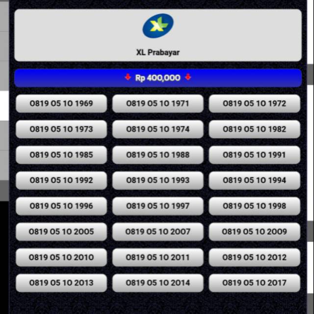 NOMOR CANTIK XL SERI TANGGAL LAHIR 05 OCTOBER