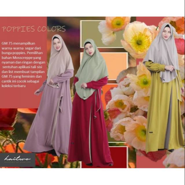 HAITWO GM 75 / GAMIS HAITWO GM 75 / HAITWO SET HIJAB SYARI / ORI HAITWO
