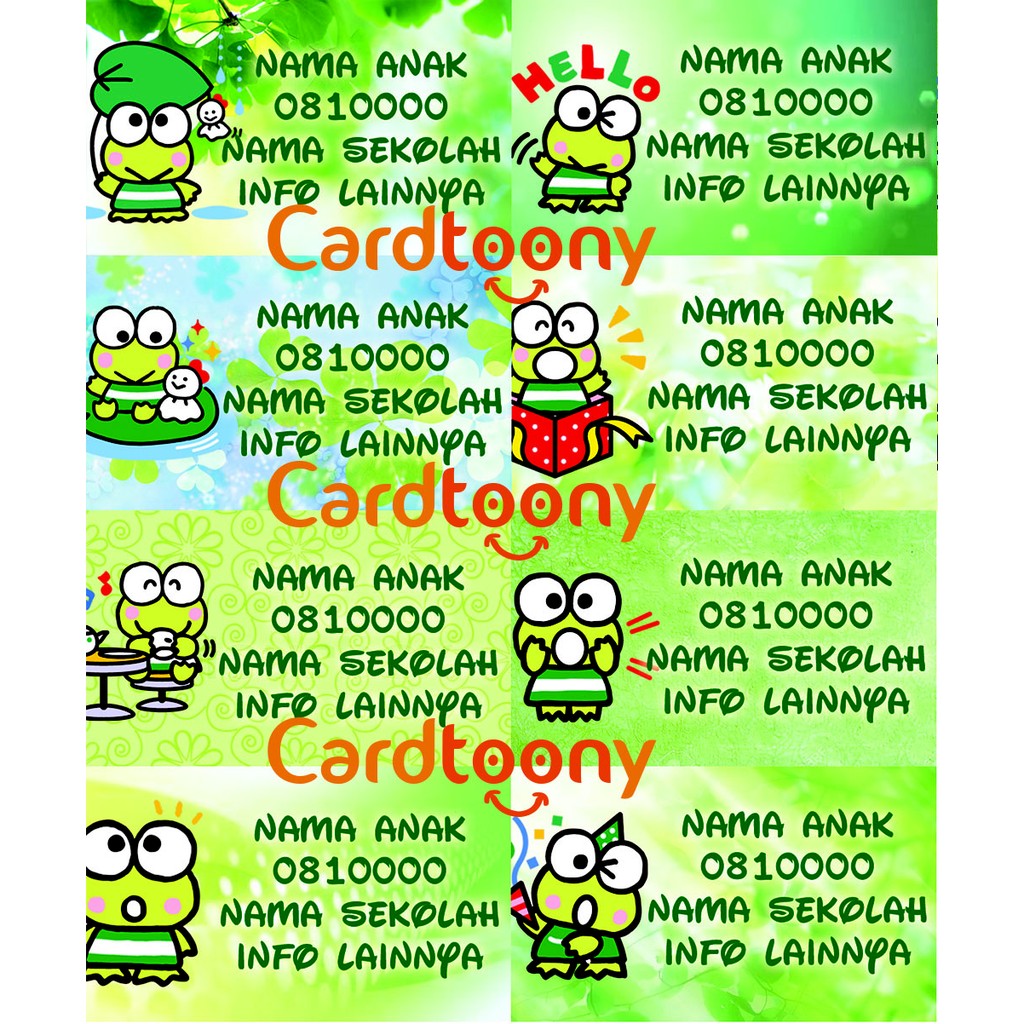 

Sticker / stiker label nama Keropi / Keroppi Sanrio