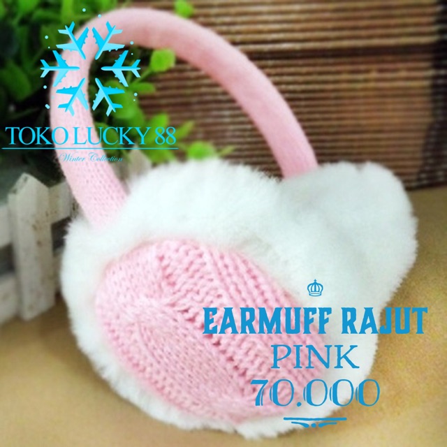 IMPORT Earmuff Rajut Ear warmer wool Earplug Penghangat Kuping Telinga anti dingin bising