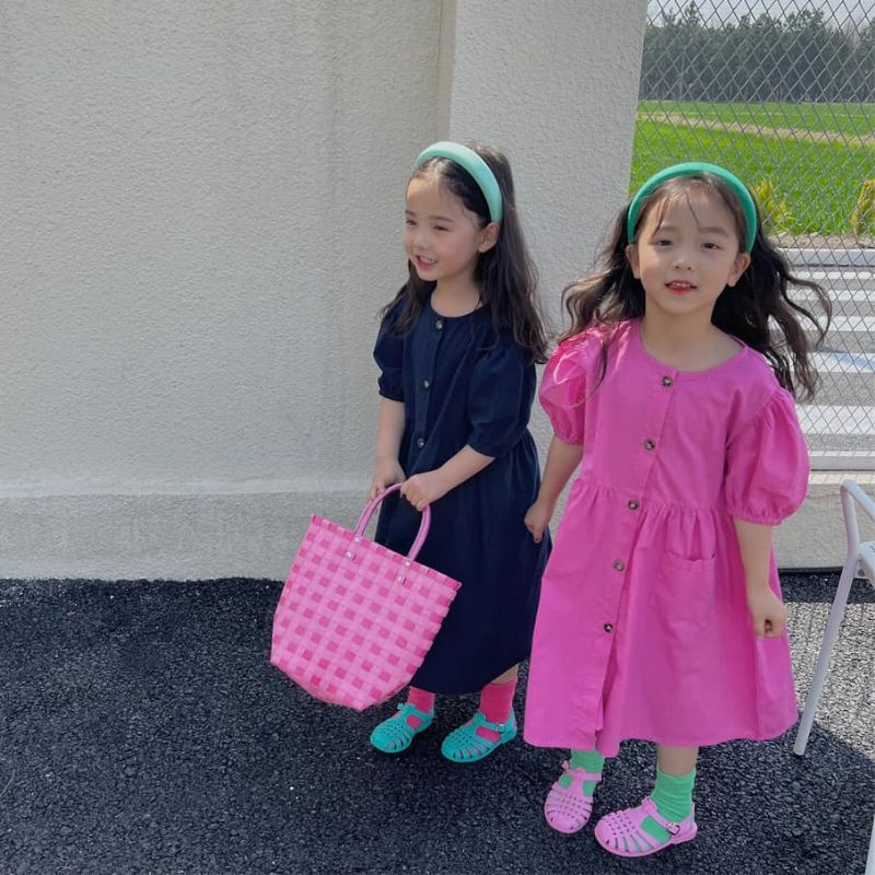 Dress Korea Lengan Balon / Baju Anak Perempuan
