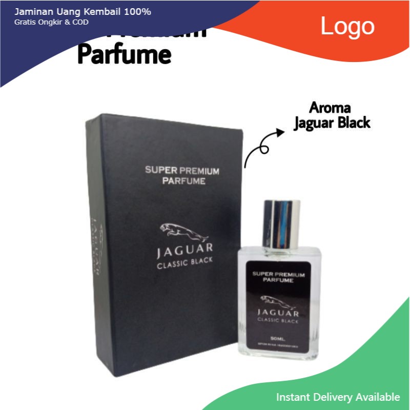 Parfum Super Premium Jaguar Classic Black Tahan seharian 50ml