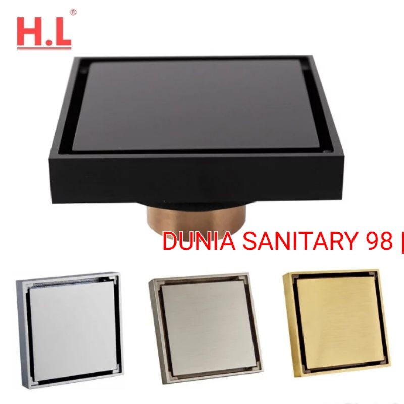 Floor drain Stainless anti serangga /banjir/kecoa/tikus SUS 304 Tile insert Saringan Got smart BLACK ,GOLD CHROME