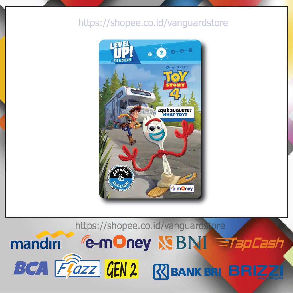 KARTU E MONEY E TOLL FORKY TOY STORY 4  KARTUN MOVIE 3 EMONEY MANDIRI FLAZZ BCA BNI TAPCASH BRIZZI