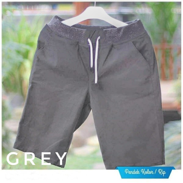 CELANA PENDEK KOLOR RIP / CHINO MELAR PINGGANG KERUT / COTTON TWILL DIAMOND / HITAM MOCCA GREY CREAM-1