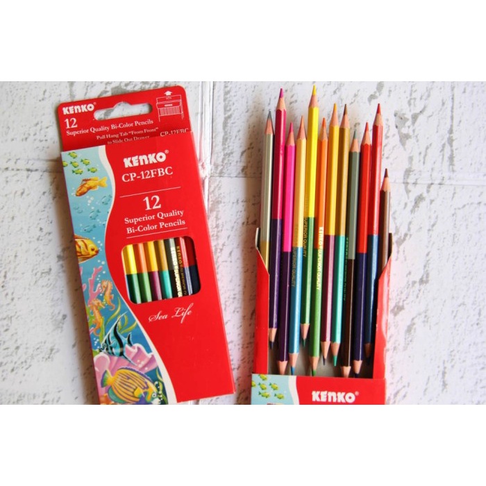 

WARNAPENSIL- PENSIL WARNA KENKO BICOLOR 24 WARNA CP-12FBC -PENSIL WARNA