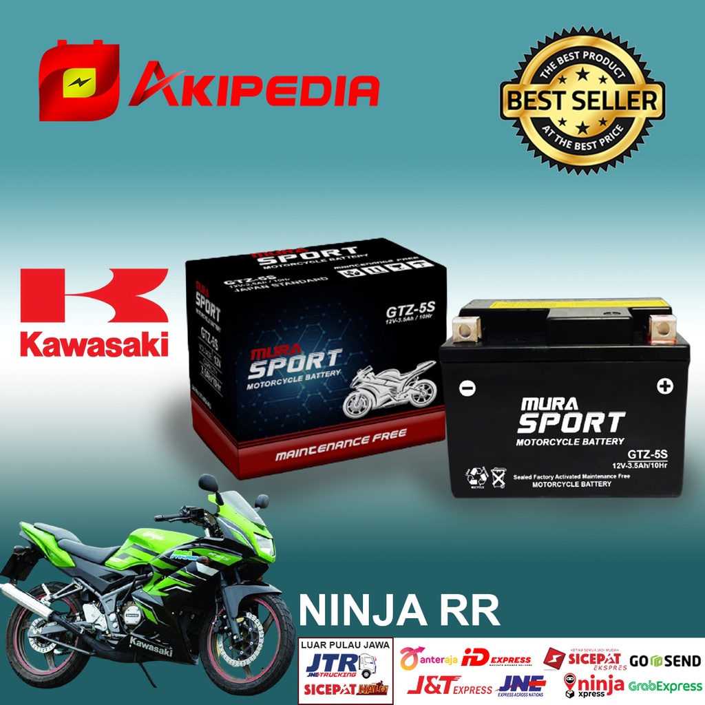 Aki motor murah kawasaki ninja rr accu GTZ5S aki murasport