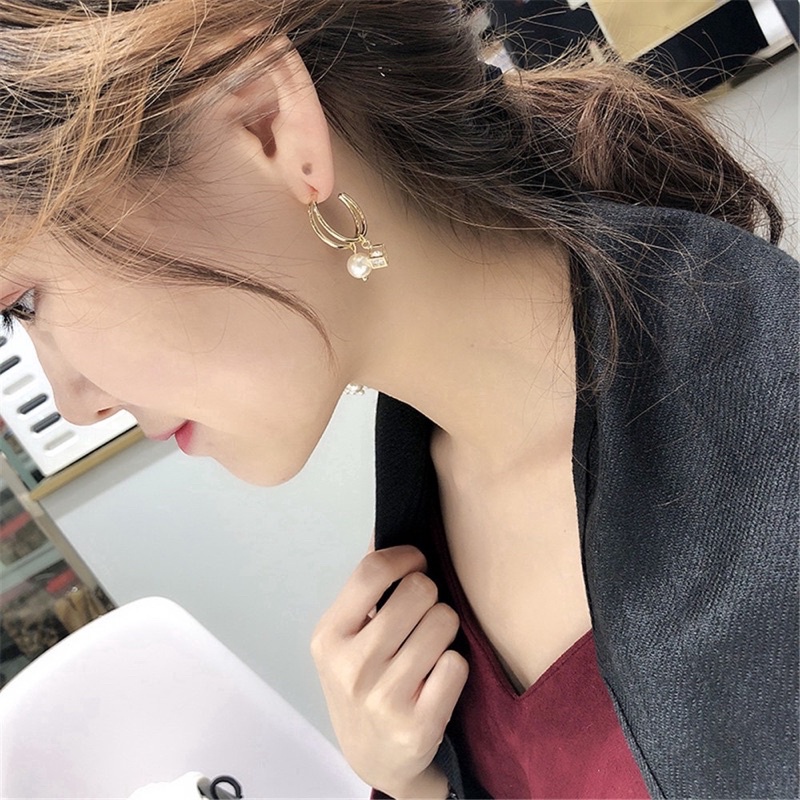 LMB ANTING DOUBLE MUTIARA BULAT IMPOR