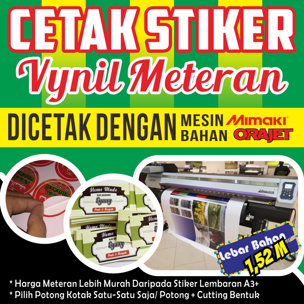 

Cetak Stiker Vynil Meteran Bahan ORAJET