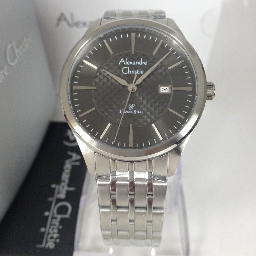 Jam Tangan Pria Alexandre Christie 8453 silver 40mm SSK Original
