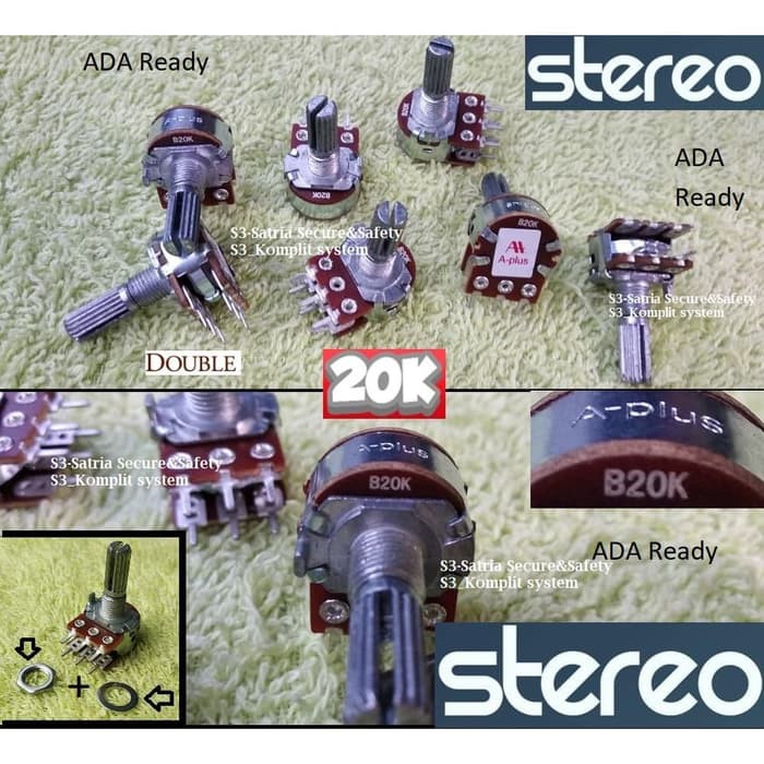stc44 Stereo 20K Potensiometer 20 K Kilo Potensio meter B20K Tune