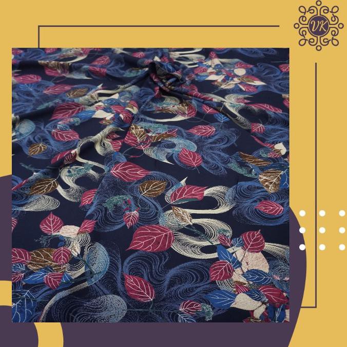 Kain Katun Rayon Viscose Motif kembang Warna warni