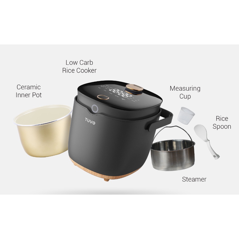 TUVE Rice Cooker Low Carbo Multi Function 2L ( 1 Liter Nasi Low Carbo) Low Carb Penanak Nasi Rendah Gula Karbo