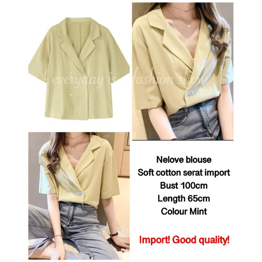 Ab511247 Baju Atasan Wanita Blouse Korea Import Natal Merah Hijau DB467 Nelove Blouse Import Mint