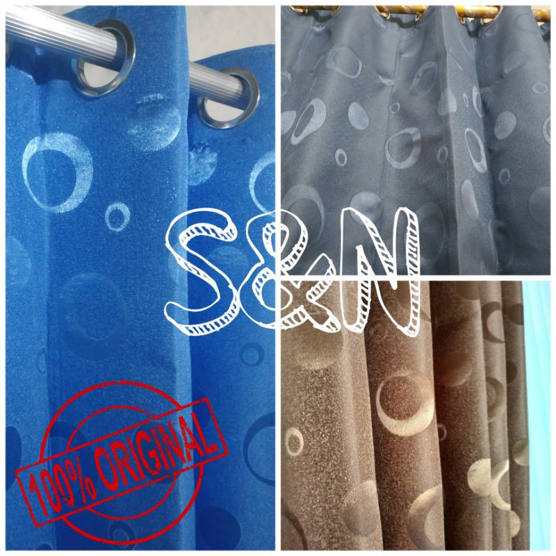 GORDEN POLKADOT WARNA BIRU, ABU, COKLAT, TIRAI JENDELA.