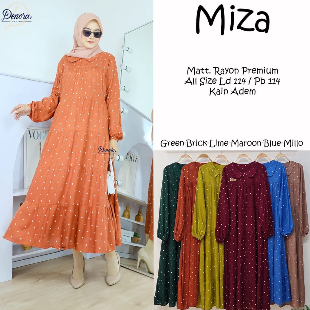 MIza Midi Dress/Gamis/Baju Muslim/Baju Wanita