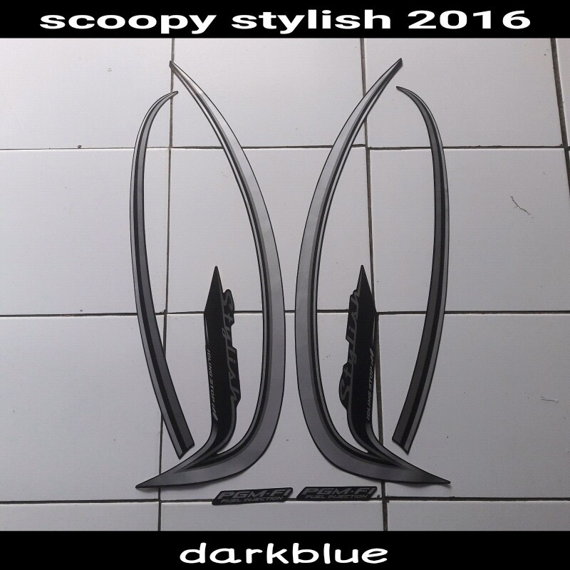 stiker body motor scoopy stylish 2016 biru tua