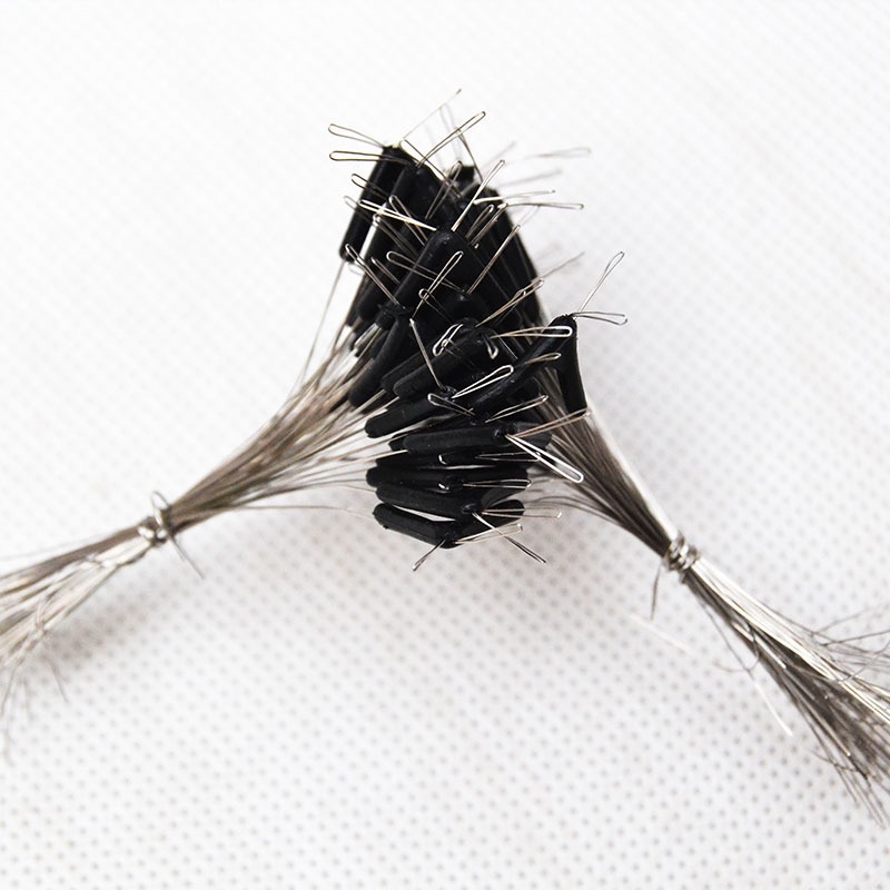 Double Hooks Contractor Fishing Line Kail Pancing 50 PCS HITAM