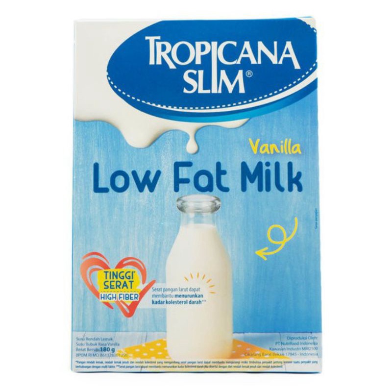 

Susu Tropicana Slim Low Fat Milk Vanilla 180g