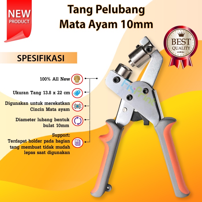 Tang Pelubang Mata Ayam 10mm, Eyelet Punch 10 mm