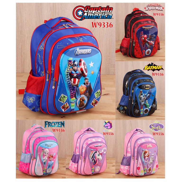 SV - BAG RANSEL ANAK Fashion KARAKTER KARTUN W9336 / Tas Backpack Anak Cewe Cowo Laki-laki Perempuan