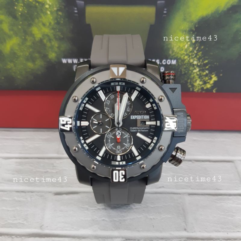 jam tangan pria original exp expedition e302m black grey