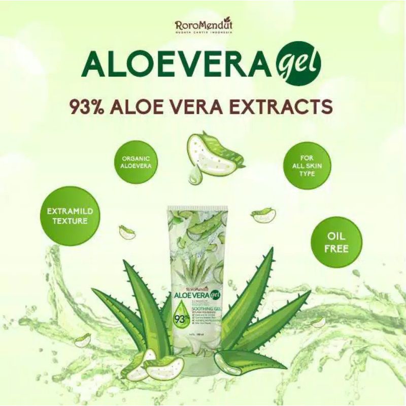 ALOE VERA GEL RORO MENDUT 93% EKSTRAK LIDAH BUAYA MURNI