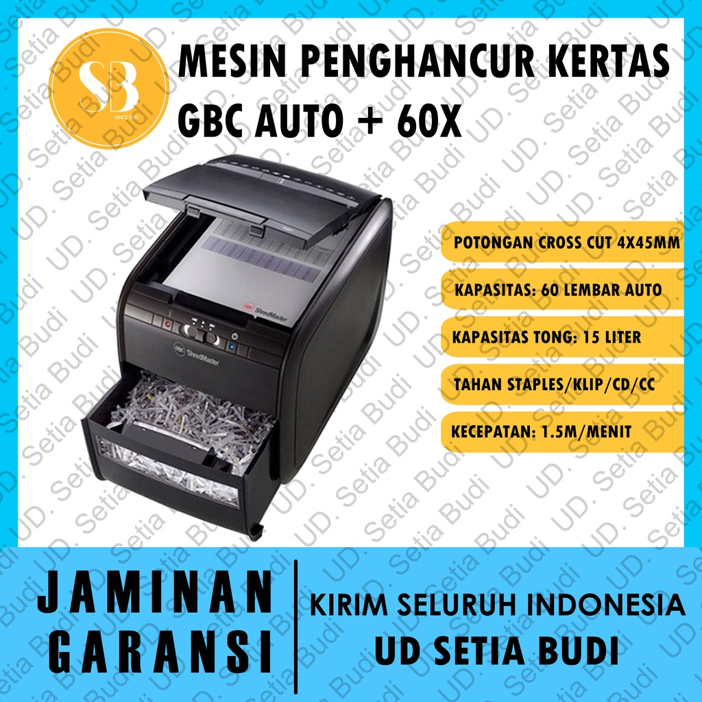 Mesin Penghancur Kertas Paper Shredder GBC Auto+ 60x