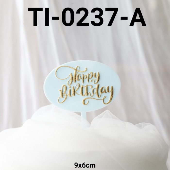 

GR-TI-0237 CAKE TOPPER TULISAN KUE TART HAPPY BIRTHDAY BACKGROUND BIRU BERKUALITAS