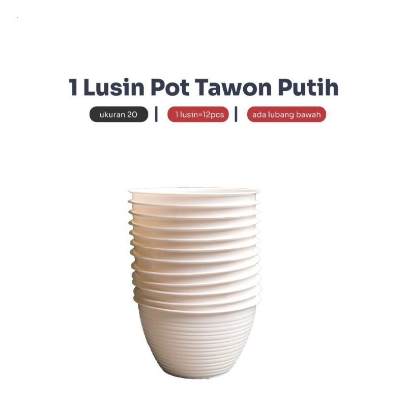 1 lusin Pot Bunga Motif Tawon Putih ukuran 20 cm / Pot Tawon madu 20 cm