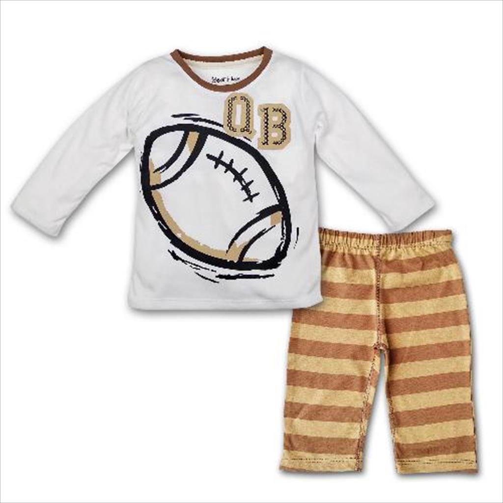 Bearhug Piyama Bayi Laki-laki XPF5 Baju Putih Celana Salur 6-18M-6