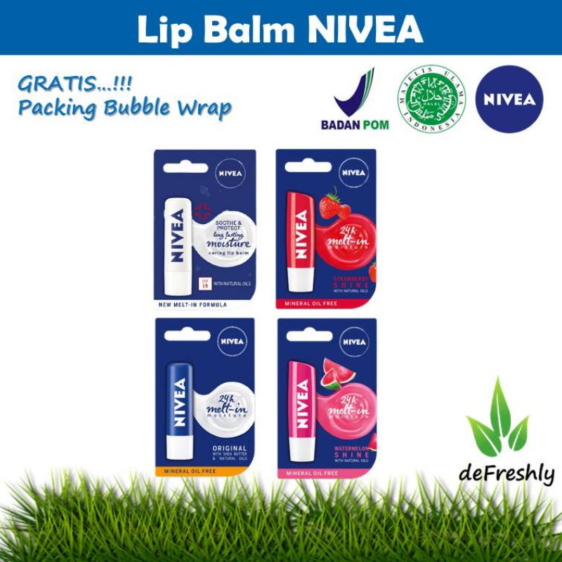 `ღ´ PHINKL `ღ´ Nivea lip balm stick pelembab bibir lipgloss lipoil anti kering pecah