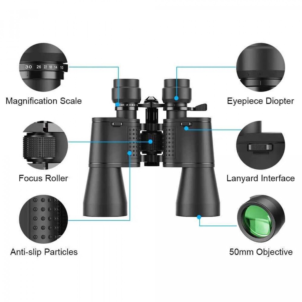 Teropong Outdoor Binoculars High Power 10-30x50 Pengamatan Jauh BAK7