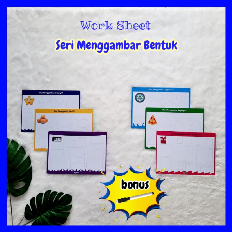 MAINAN EDUKASI ANAK WORKSHEET WIPE AND CLEAN BUSY PAGE LEMBAR AKTIVITAS ANAK PAUD 3 TAHUN 1 set seri