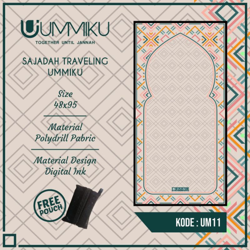 Sajadah Travel Anak UMMIKU / Sajadah Lipat Motif Anak Anak / Sajadah Travelling-Milenial 11