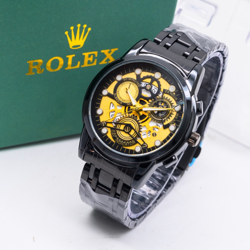 Jam Tangan Pria Rolex Original H4907B Tali Rantai Tanggal Aktif Chrono Variasi Free Box Rolex &amp; Baterai