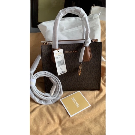 MICHAEL KORS MK Mercer Medium Brown SHOULDER HAND BAG TAS ORIGINAL PRELOVED TAPI BARU MASIH SEALED T